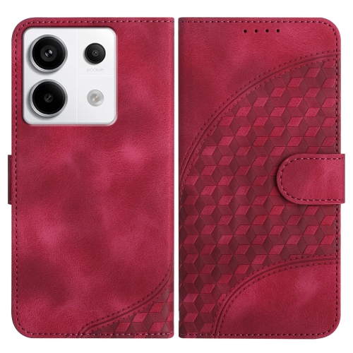 

For Xiaomi Redmi Note 13 Pro 5G YX0060 Elephant Head Embossed Phone Leather Case with Lanyard(Rose Red)