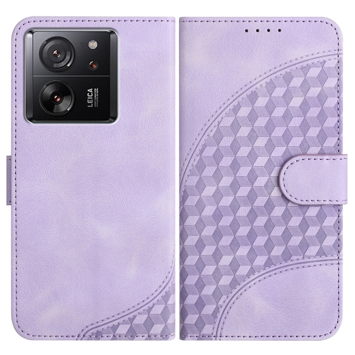 

For Xiaomi 13T/13T Pro/Redmi K60 Ultra YX0060 Elephant Head Embossed Phone Leather Case with Lanyard(Light Purple)
