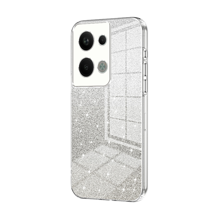 For OPPO Reno9 Pro+ Gradient Glitter Powder Electroplated Phone Case(Transparent)
For OPPO Reno9 Pro+ Gradient Glitter Powder Electroplated Phone Case(Transparent)