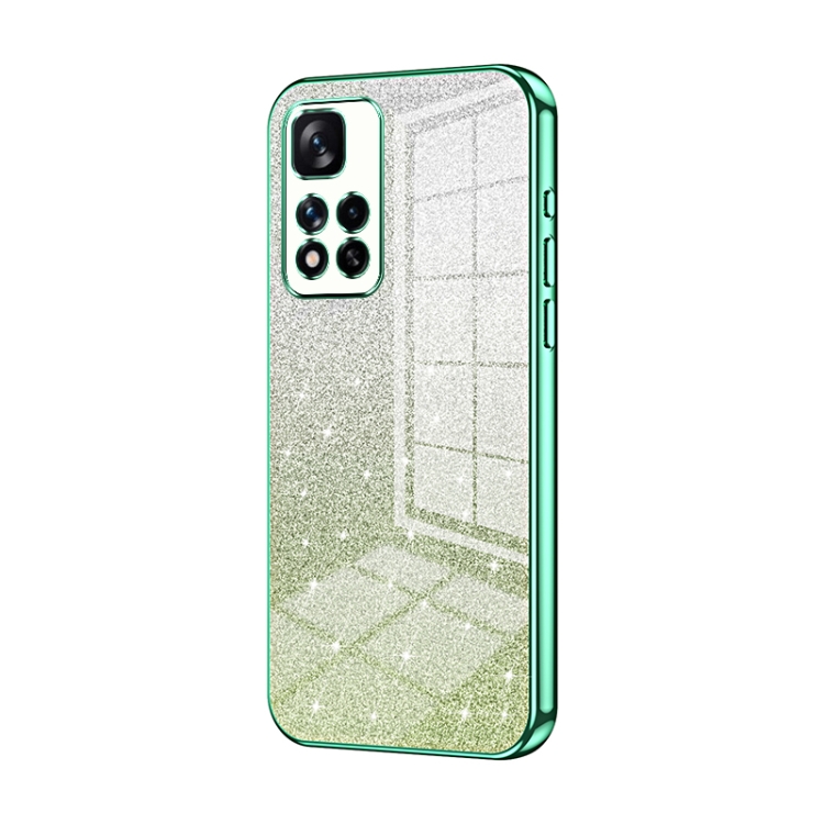 For Xiaomi Redmi Note 11 Pro+ 5G Gradient Glitter Powder Electroplated Phone Case(Green)
For Xiaomi Redmi Note 11 Pro+ 5G Gradient Glitter Powder Electroplated Phone Case(Green)
