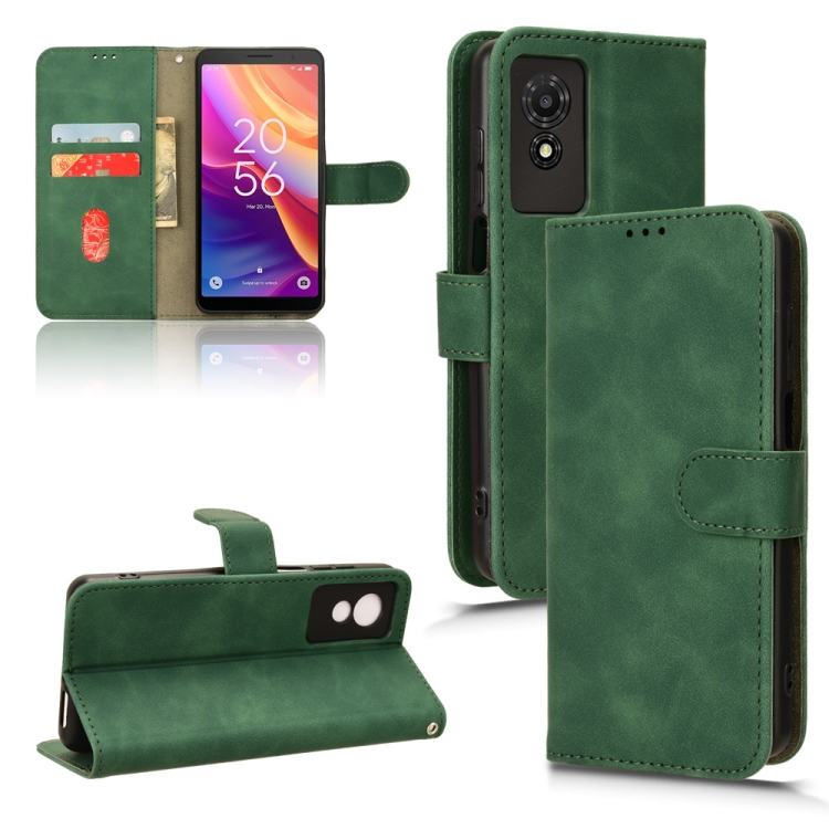 For TCL 501 Skin Feel Magnetic Flip Leather Phone Case(Green)
For TCL 501 Skin Feel Magnetic Flip Leather Phone Case(Green)