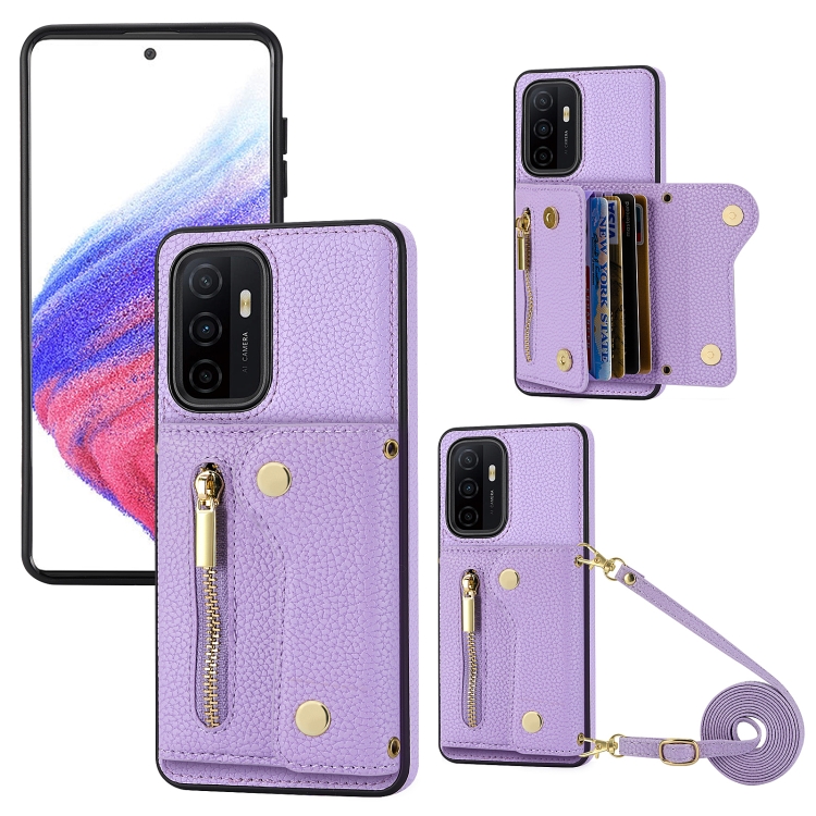 For Samsung Galaxy A33 DF-09 Crossbody Litchi texture Card Bag Design PU Phone Case(Purple) 
For Samsung Galaxy A33 DF-09 Crossbody Litchi texture Card Bag Design PU Phone Case(Purple)
