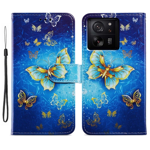 

For Xiaomi 13T 5G Painted Pattern Horizontal Flip Leather Phone Case(Butterfly)