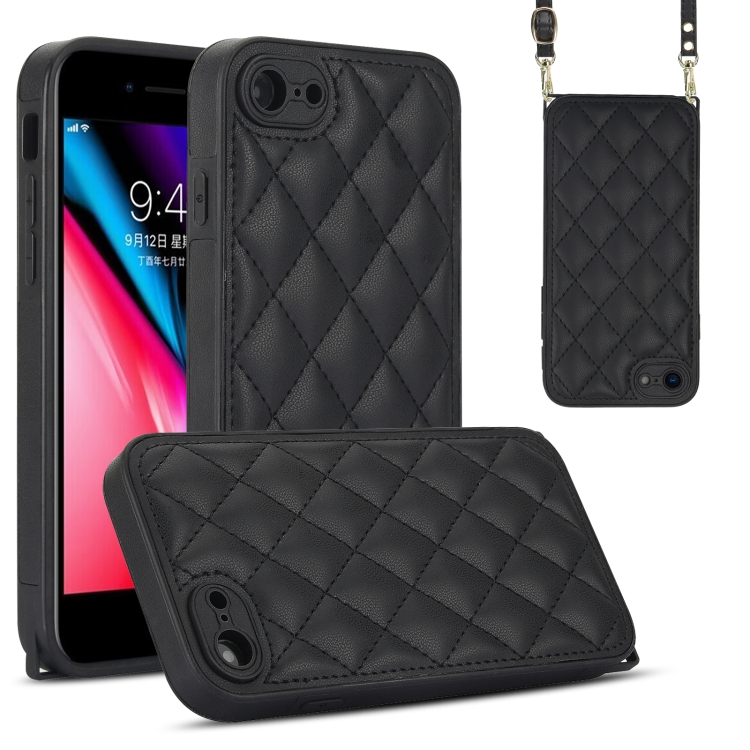 For iPhone SE 2022 / SE 2020 Rhombic Texture Phone Case with Dual Lanyard(Black)
For iPhone SE 2022 / SE 2020 Rhombic Texture Phone Case with Dual Lanyard(Black)