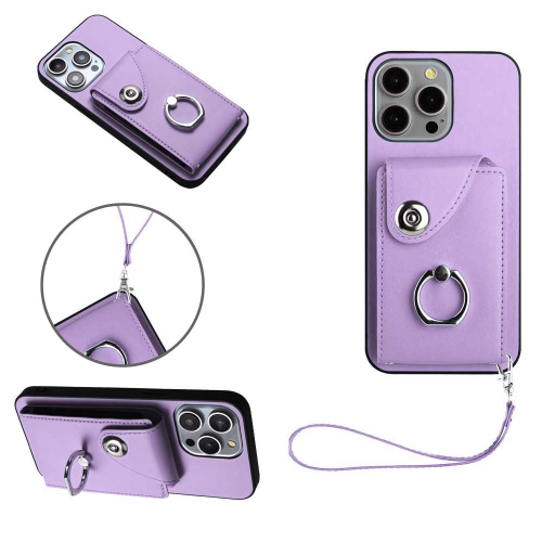 For iPhone 13 Pro Organ Card Bag Ring Holder PU Phone Case with Lanyard(Purple)
For iPhone 13 Pro Organ Card Bag Ring Holder PU Phone Case with Lanyard(Purple)