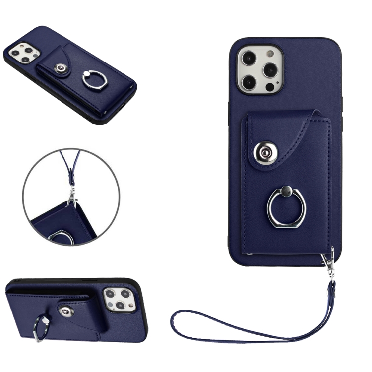 For iPhone 12 Organ Card Bag Ring Holder PU Phone Case with Lanyard(Blue)
For iPhone 12 Organ Card Bag Ring Holder PU Phone Case with Lanyard(Blue)