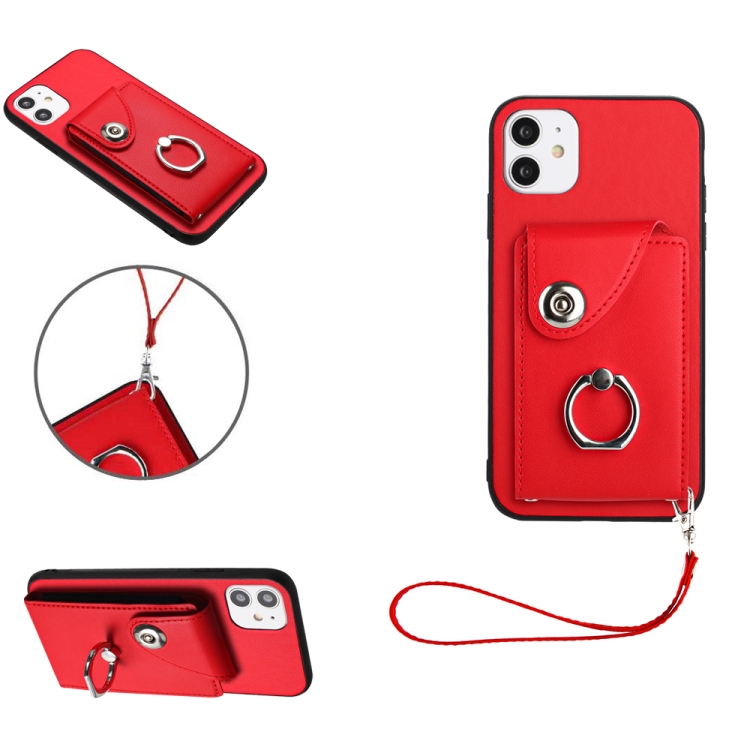 For iPhone 11 Organ Card Bag Ring Holder PU Phone Case with Lanyard(Red)
For iPhone 11 Organ Card Bag Ring Holder PU Phone Case with Lanyard(Red)