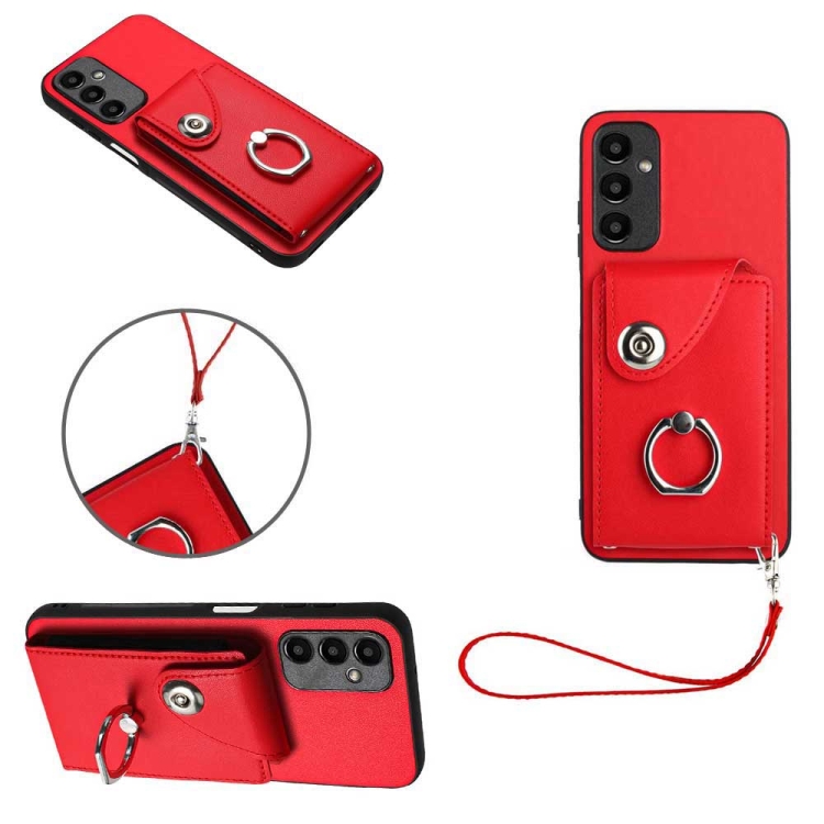 For Samsung Galaxy A05s 4G Global Organ Card Bag Ring Holder PU Phone Case with Lanyard(Red)
For Samsung Galaxy A05s 4G Global Organ Card Bag Ring Holder PU Phone Case with Lanyard(Red)