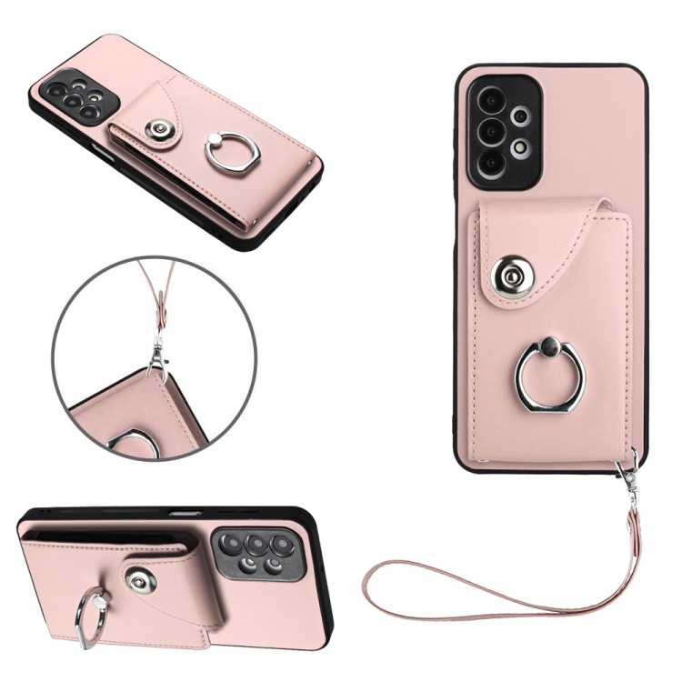 For Samsung Galaxy A13 4G Organ Card Bag Ring Holder PU Phone Case with Lanyard(Pink)
For Samsung Galaxy A13 4G Organ Card Bag Ring Holder PU Phone Case with Lanyard(Pink)