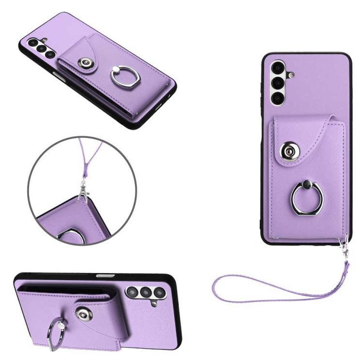 For Samsung Galaxy A13 5G/A04s Organ Card Bag Ring Holder PU Phone Case with Lanyard(Purple)
For Samsung Galaxy A13 5G/A04s Organ Card Bag Ring Holder PU Phone Case with Lanyard(Purple)