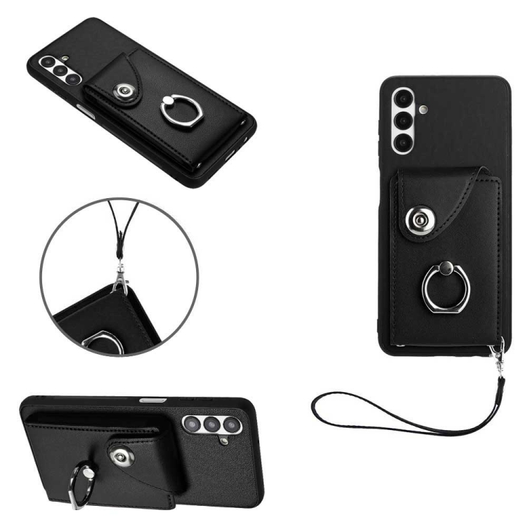 For Samsung Galaxy A13 5G/A04s Organ Card Bag Ring Holder PU Phone Case with Lanyard(Black)
For Samsung Galaxy A13 5G/A04s Organ Card Bag Ring Holder PU Phone Case with Lanyard(Black)