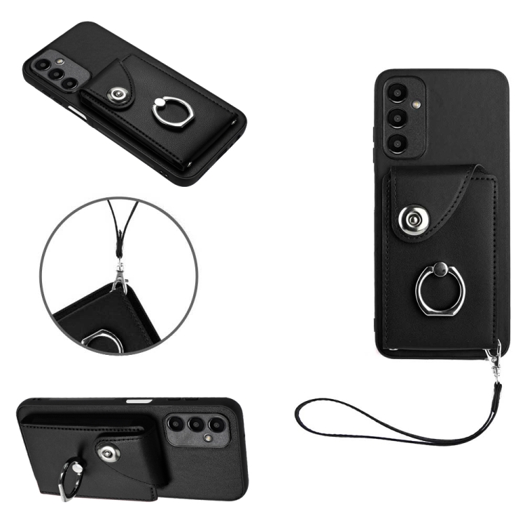For Samsung Galaxy A15 4G Global Organ Card Bag Ring Holder PU Phone Case with Lanyard(Black)
For Samsung Galaxy A15 4G Global Organ Card Bag Ring Holder PU Phone Case with Lanyard(Black)