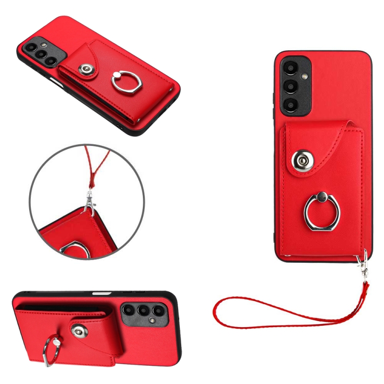 For Samsung Galaxy A25 5G Global Organ Card Bag Ring Holder PU Phone Case with Lanyard(Red)
For Samsung Galaxy A25 5G Global Organ Card Bag Ring Holder PU Phone Case with Lanyard(Red)