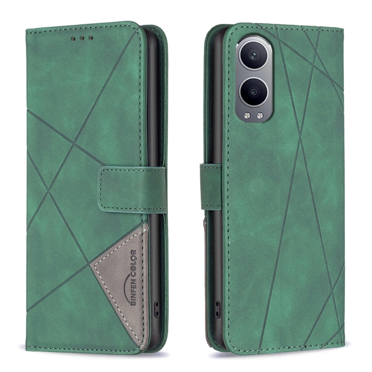For OnePlus Nord CE4 Lite Global BF05 Magnetic Buckle Rhombus Texture Leather Phone Case(Green)
For OnePlus Nord CE4 Lite Global BF05 Magnetic Buckle Rhombus Texture Leather Phone Case(Green)