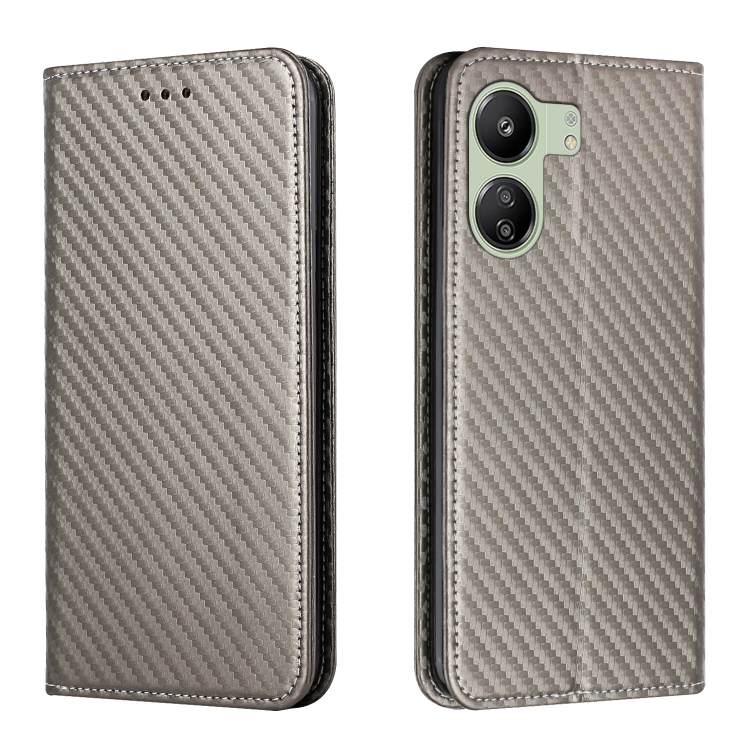 For Xiaomi Redmi 13C Carbon Fiber Texture Flip Holder Leather Phone Case(Grey)
For Xiaomi Redmi 13C Carbon Fiber Texture Flip Holder Leather Phone Case(Grey)