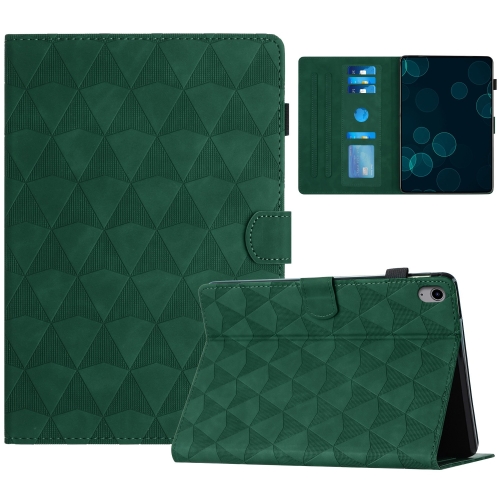 

For iPad 10th Gen 10.9 2022 Diamond Texture Embossed Leather Smart Tablet Case(Green)