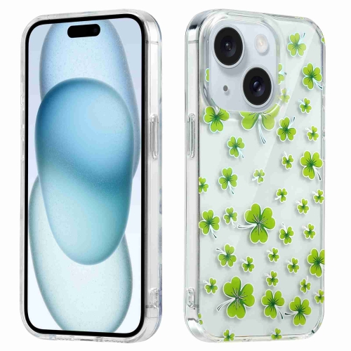 

For iPhone 15 Electroplated Symphony Phone Case(Four-leaf-clover)