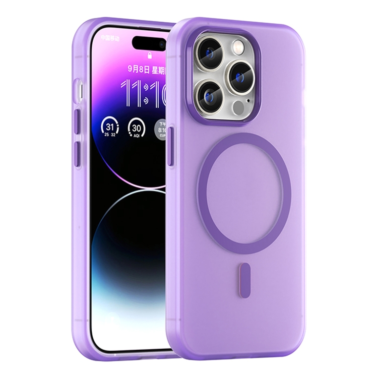 For iPhone 14 Pro Max MagSafe Frosted Translucent TPU + PC Full Coverage Phone Case(Dark Purple)
For iPhone 14 Pro Max MagSafe Frosted Translucent TPU + PC Full Coverage Phone Case(Dark Purple)