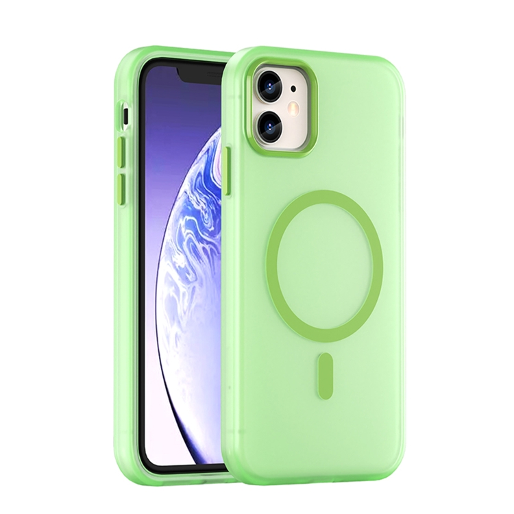 For iPhone 11 MagSafe Frosted Translucent TPU + PC Full Coverage Phone Case(Green)
For iPhone 11 MagSafe Frosted Translucent TPU + PC Full Coverage Phone Case(Green)
