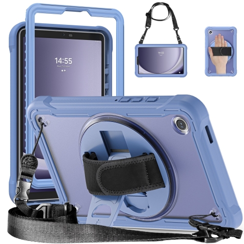 

For Samsung Galaxy Tab A9 X110/X115 Heavy Duty Hybrid Tablet Case with Handle & Strap(Lavender Grey)
