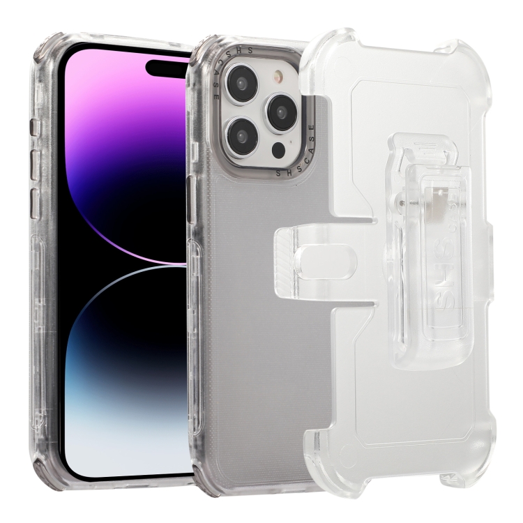 For iPhone 14 Pro Max Frosted PC+TPU Phone Case with Back Clip(Transparent Black)
For iPhone 14 Pro Max Frosted PC+TPU Phone Case with Back Clip(Transparent Black)