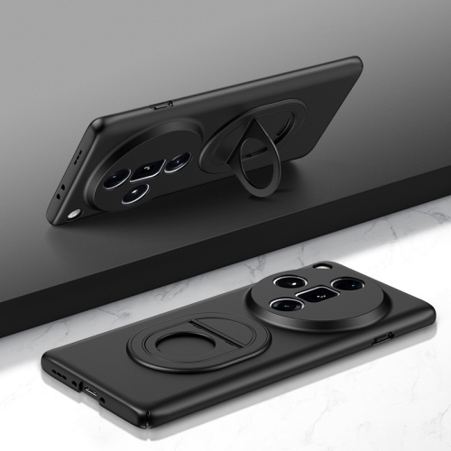 

For OPPO Find X7 Ultra Magsafe Hidden Fold Holder Full Coverage Shockproof Phone Case(Black)