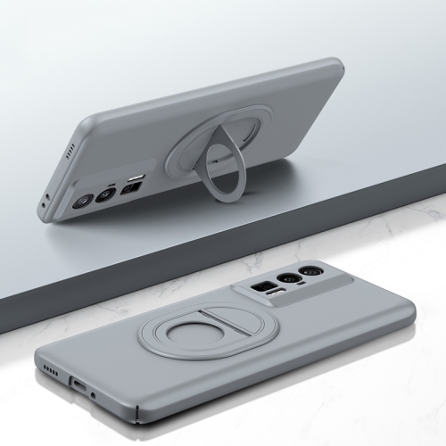 

For Xiaomi Redmi K60 / K60 Pro Magsafe Hidden Fold Holder Full Coverage Shockproof Phone Case(Grey)