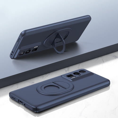 

For Xiaomi Redmi K60 / K60 Pro Magsafe Hidden Fold Holder Full Coverage Shockproof Phone Case(Blue)