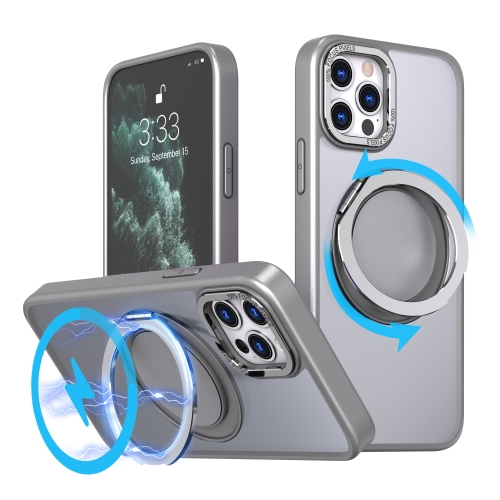 

For iPhone 11 Pro Max 360-degree Rotating MagSafe Magnetic Holder Phone Case(Titanium Grey)