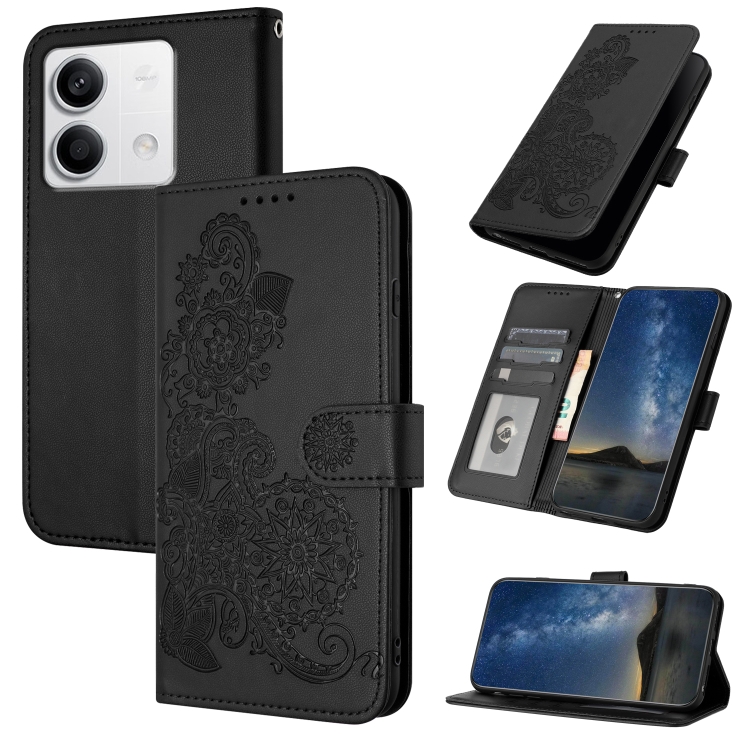 For Xiaomi Redmi Note 13 4G Datura Flower Embossed Flip Leather Phone Case(Black)
For Xiaomi Redmi Note 13 4G Datura Flower Embossed Flip Leather Phone Case(Black)