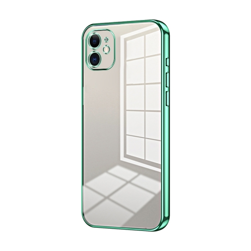 

For iPhone 11 Transparent Plating Fine Hole Phone Case(Green)