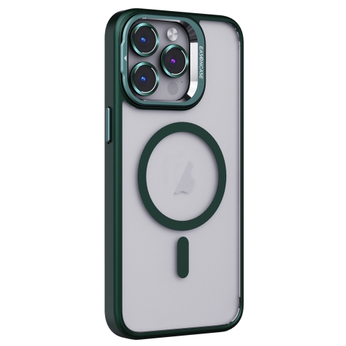 

For iPhone 14 Pro Max Invisible Lens Holder PC + TPU Frosted MagSafe Phone Case(Green)