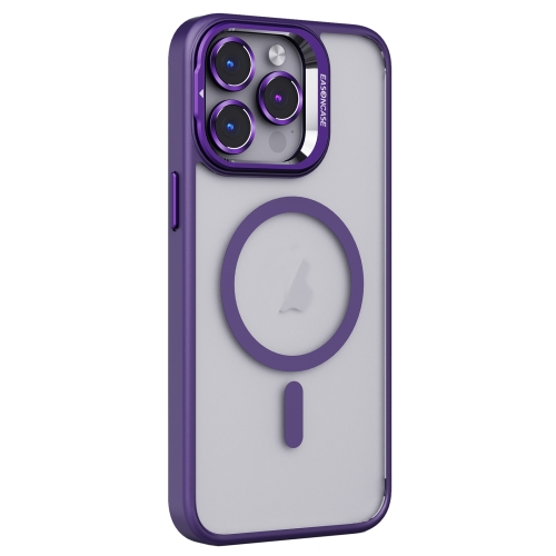 

For iPhone 13 Pro Max Invisible Lens Holder PC + TPU Frosted MagSafe Phone Case(Purple)