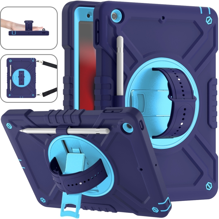 For iPad 10.2 2021 / 2020 / 2019 X Rotation PC Hybrid Silicone Tablet Case with Strap(Navy Sky Blue)
For iPad 10.2 2021 / 2020 / 2019 X Rotation PC Hybrid Silicone Tablet Case with Strap(Navy Sky Blue)