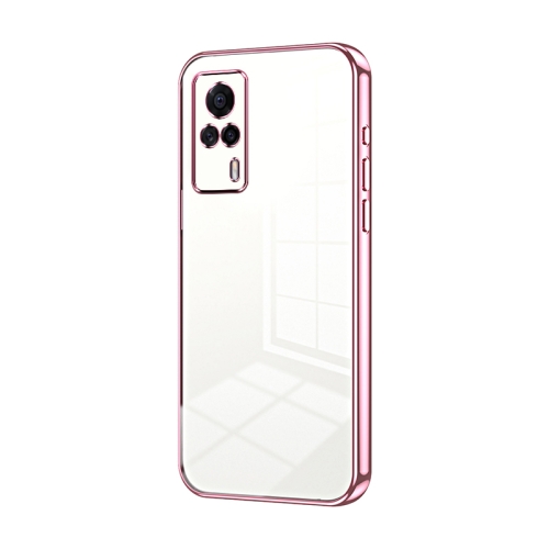 

For vivo S9e Transparent Plating Fine Hole Phone Case(Pink)