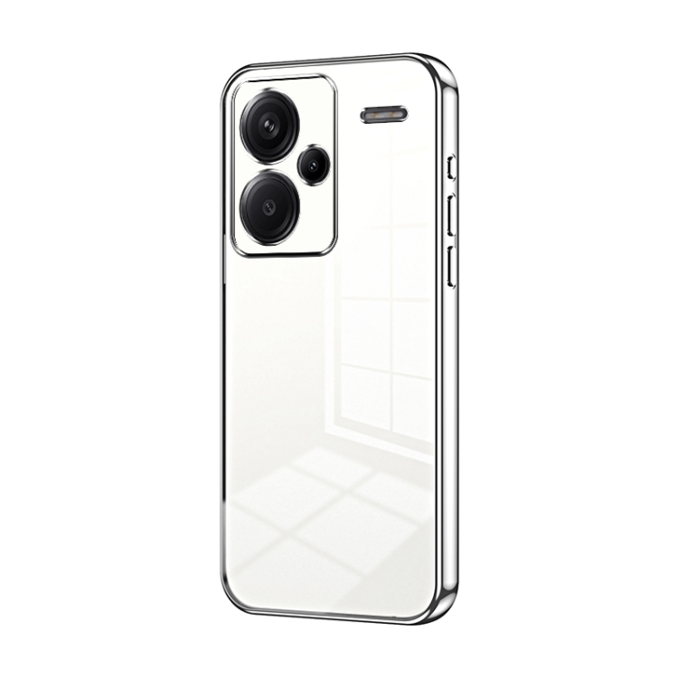 For Xiaomi Redmi Note 13 Pro+ Transparent Plating Fine Hole Phone Case(Silver)
For Xiaomi Redmi Note 13 Pro+ Transparent Plating Fine Hole Phone Case(Silver)