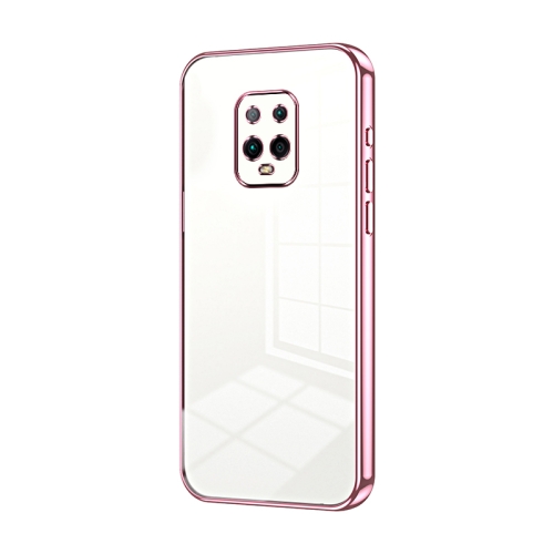 

For Xiaomi Redmi 10X Pro 5G Transparent Plating Fine Hole Phone Case(Pink)