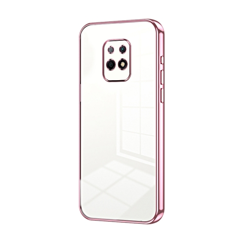 

For Xiaomi Redmi 10X 5G Transparent Plating Fine Hole Phone Case(Pink)