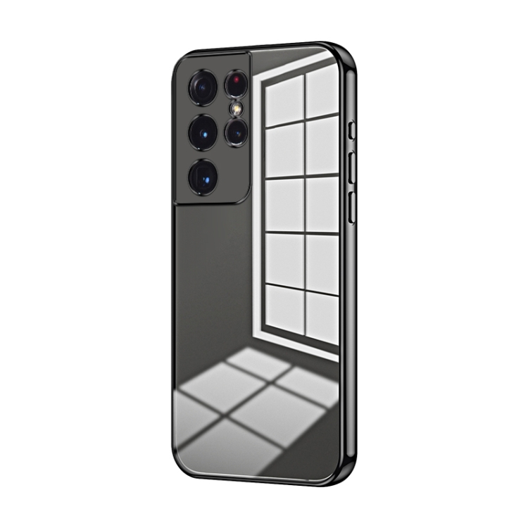 For Samsung Galaxy S21 Ultra 5G Transparent Plating Fine Hole Phone Case(Black)
For Samsung Galaxy S21 Ultra 5G Transparent Plating Fine Hole Phone Case(Black)