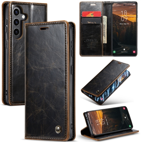 

For Samsung Galaxy S24 5G CaseMe 003 Crazy Horse Texture Flip Leather Phone Case(Coffee)