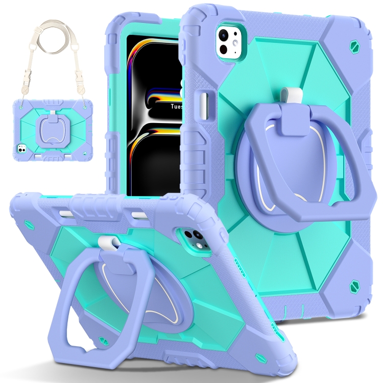 For iPad Pro 11 2024 Contrast Color Robot Silicone Hybrid PC Tablet Case(Purple Mint Green)
For iPad Pro 11 2024 Contrast Color Robot Silicone Hybrid PC Tablet Case(Purple Mint Green)