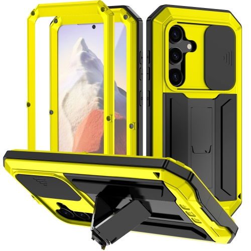 

For Samsung Galaxy S24 5G R-JUST Sliding Camera Life Waterproof Holder Phone Case(Yellow)