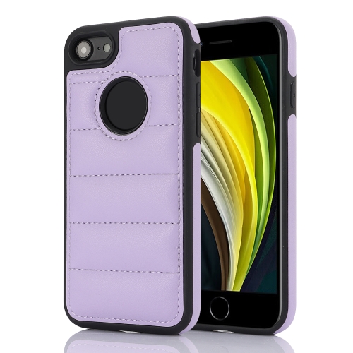 

For iPhone SE 2022 / 2020 / 8 / 7 Piano Key Hollow Cutout PU Phone Case(Light Purple)