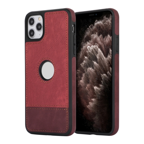 

For iPhone 11 Pro Max Splicing Sewing Hollow Cutout PU Phone Case(Red)