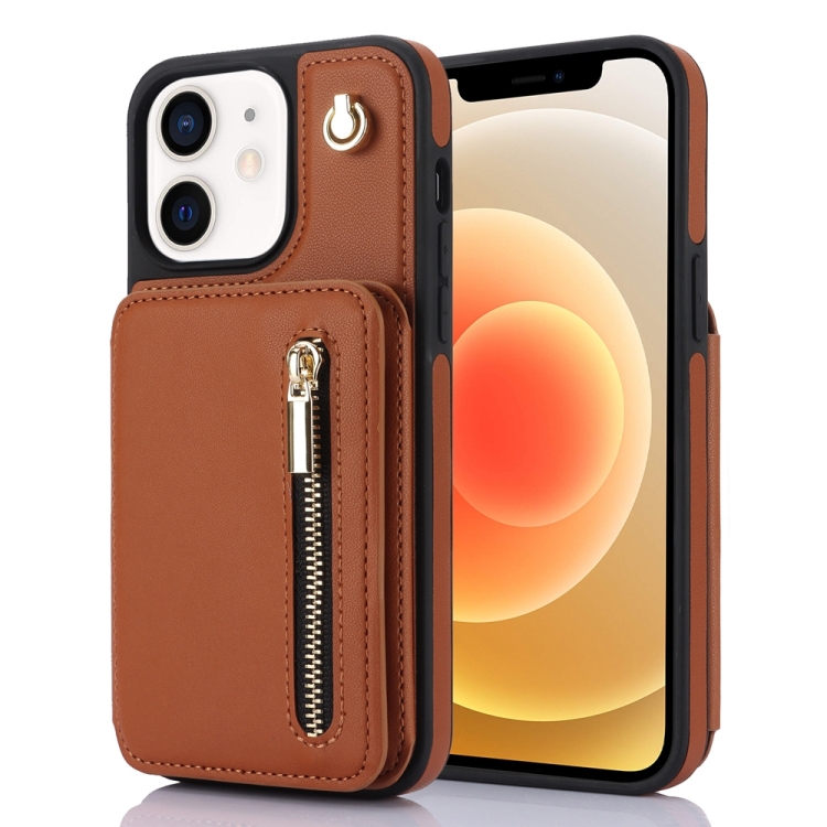 For iPhone 12 / 12 Pro YM006 Skin Feel Zipper Card Bag Phone Case with Dual Lanyard(Brown)
For iPhone 12 / 12 Pro YM006 Skin Feel Zipper Card Bag Phone Case with Dual Lanyard(Brown)