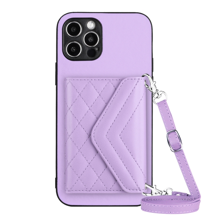 For iPhone 12 Pro Rhombic Texture Card Bag RFID Phone Case with Long Lanyard(Light Purple)
For iPhone 12 Pro Rhombic Texture Card Bag RFID Phone Case with Long Lanyard(Light Purple)