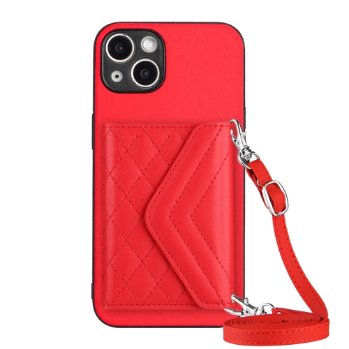 For iPhone 13 mini Rhombic Texture Card Bag RFID Phone Case with Long Lanyard(Red)
For iPhone 13 mini Rhombic Texture Card Bag RFID Phone Case with Long Lanyard(Red)