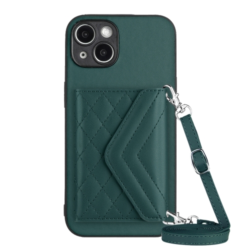 For iPhone 14 Rhombic Texture Card Bag RFID Phone Case with Long Lanyard(Green)
For iPhone 14 Rhombic Texture Card Bag RFID Phone Case with Long Lanyard(Green)