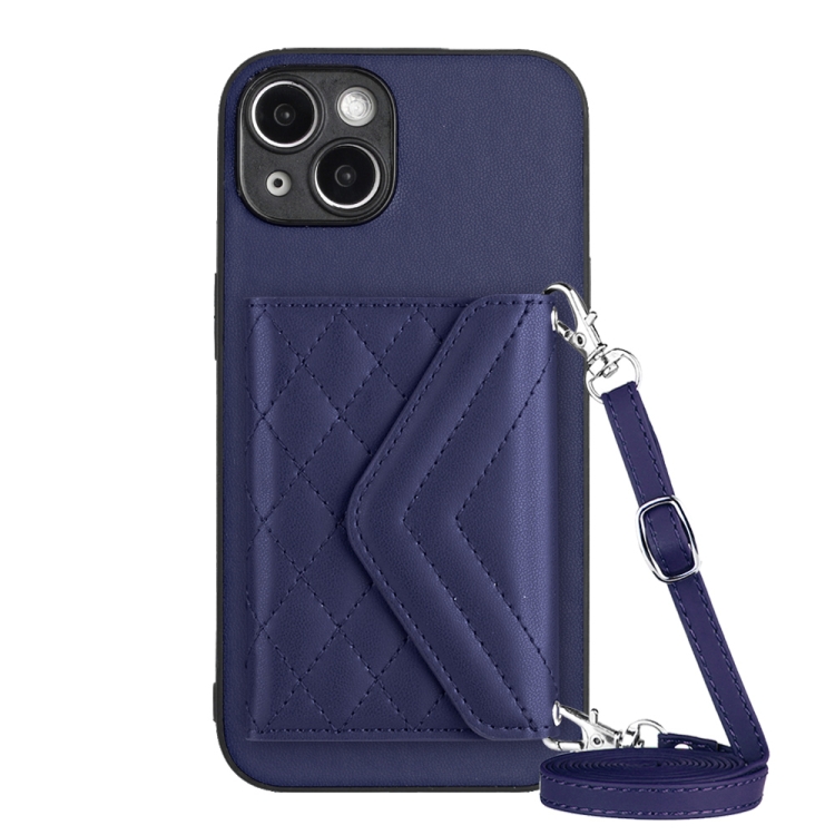 For iPhone 14 Rhombic Texture Card Bag RFID Phone Case with Long Lanyard(Dark Purple)
For iPhone 14 Rhombic Texture Card Bag RFID Phone Case with Long Lanyard(Dark Purple)