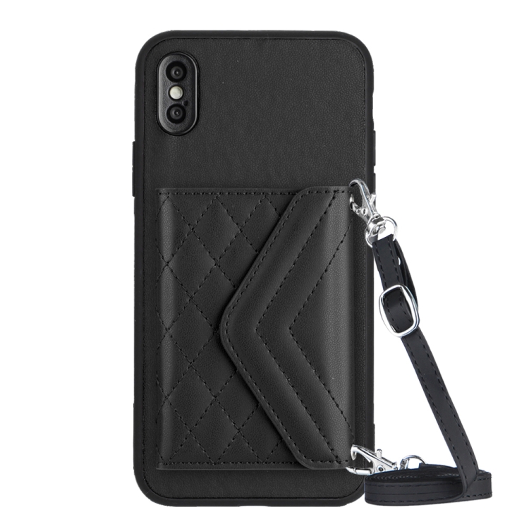 For iPhone XS Max Rhombic Texture Card Bag RFID Phone Case with Long Lanyard(Black)
For iPhone XS Max Rhombic Texture Card Bag RFID Phone Case with Long Lanyard(Black)
